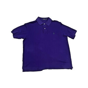 Polo Ralph Lauren Men's Polo Short Sleeve Shirt Purple Green Pony XLT